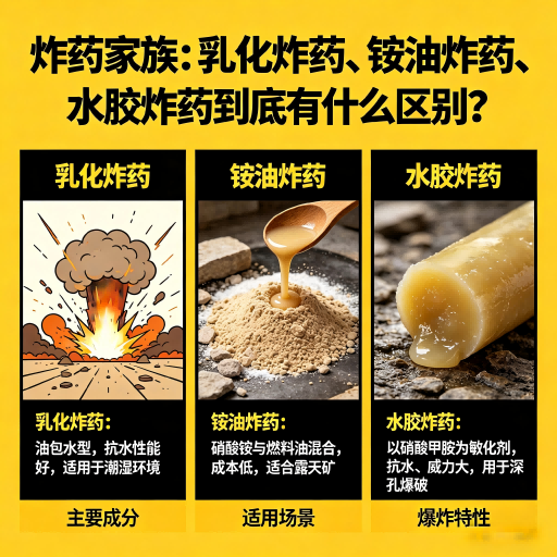 兴义炸药家族：乳化炸药、铵油炸药、水胶炸药到底有什么区别？